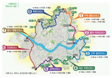 [서울시] 서울둘레길 156.5km개통 7년만에 5만명 완주