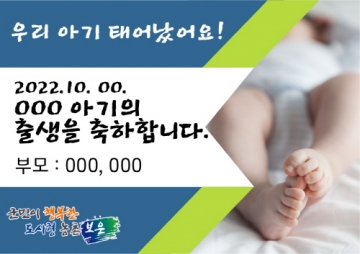 [보은군] 아가야 반가워…'생명 탄생 축하' 광고 추진